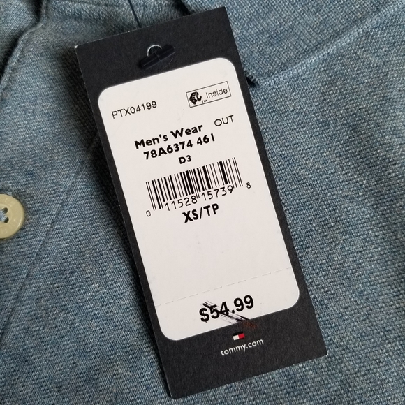 🆕️ Tommy Hilfiger Blue Gray Slim Fit Polo - Picture 5 of 5